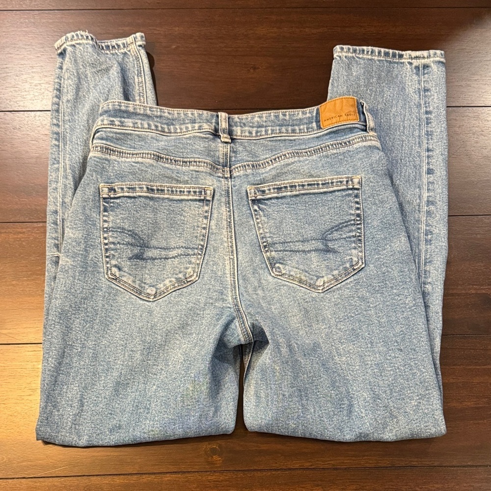 American Eagle Outfitters Distressed Blue Straight Leg Jeans - Picture 5 of 6